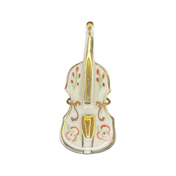 VTG LIMOGES FRANCE Porcelain Mini Cello Collectible Trinket - Picture 5 of 12